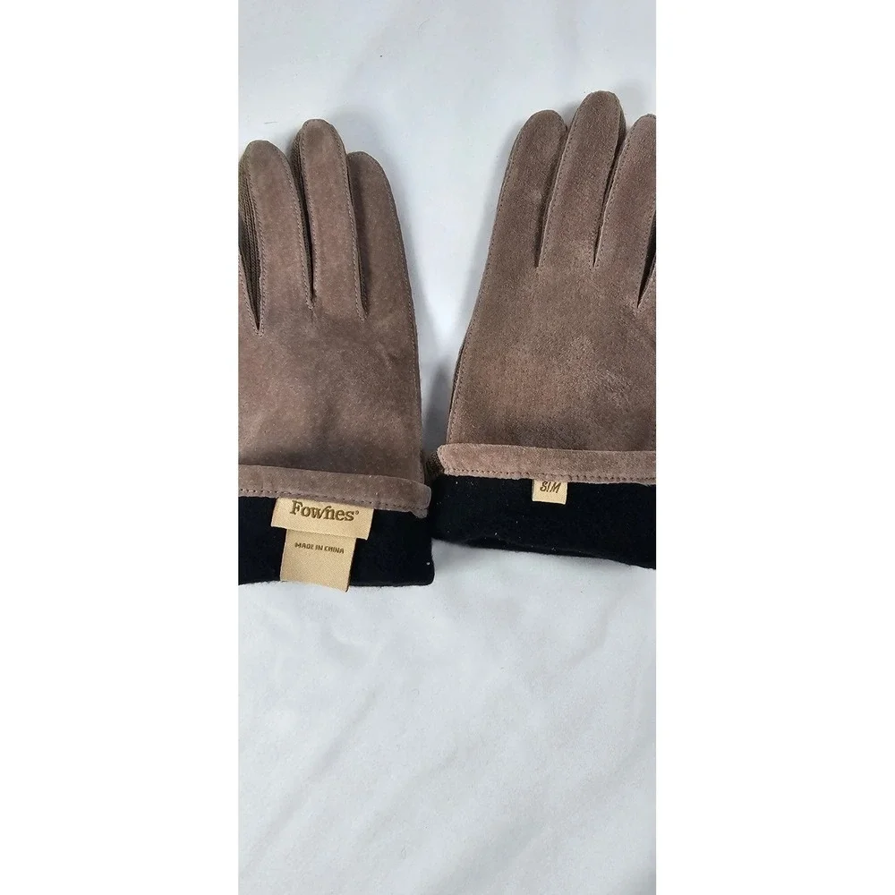 Vintage‎ Fownes Leather Suede Gloves Brown Thinsulate Lining Woman's Size S/M